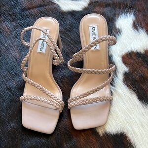 Steve Madden Tan Braided Strap Heels